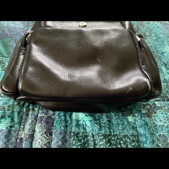 Black Leather Backpack Style Bag - Picture 7 of 7